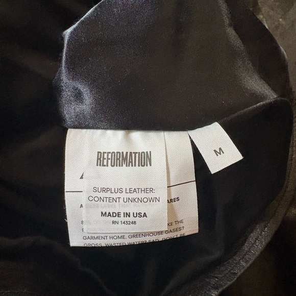 Reformation Black Leather Zip Front Jacket - Picture 8 of 10